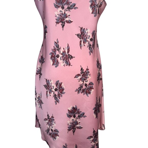 Pink Floral Size 6 Satin Slip Dress Adjustable Straps Soft Feminine Fit Mini - Picture 7 of 10